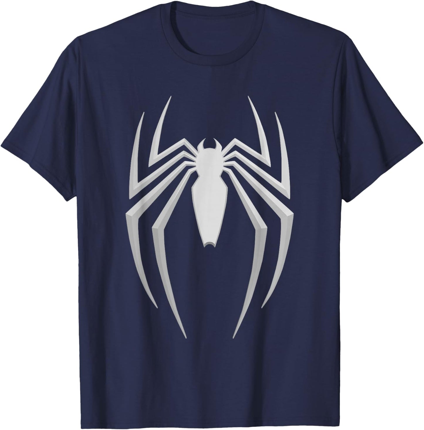 Marvel Spider-Man 2 Silver Spider Chest Emblem T-Shirt - T-Shirt | Navy