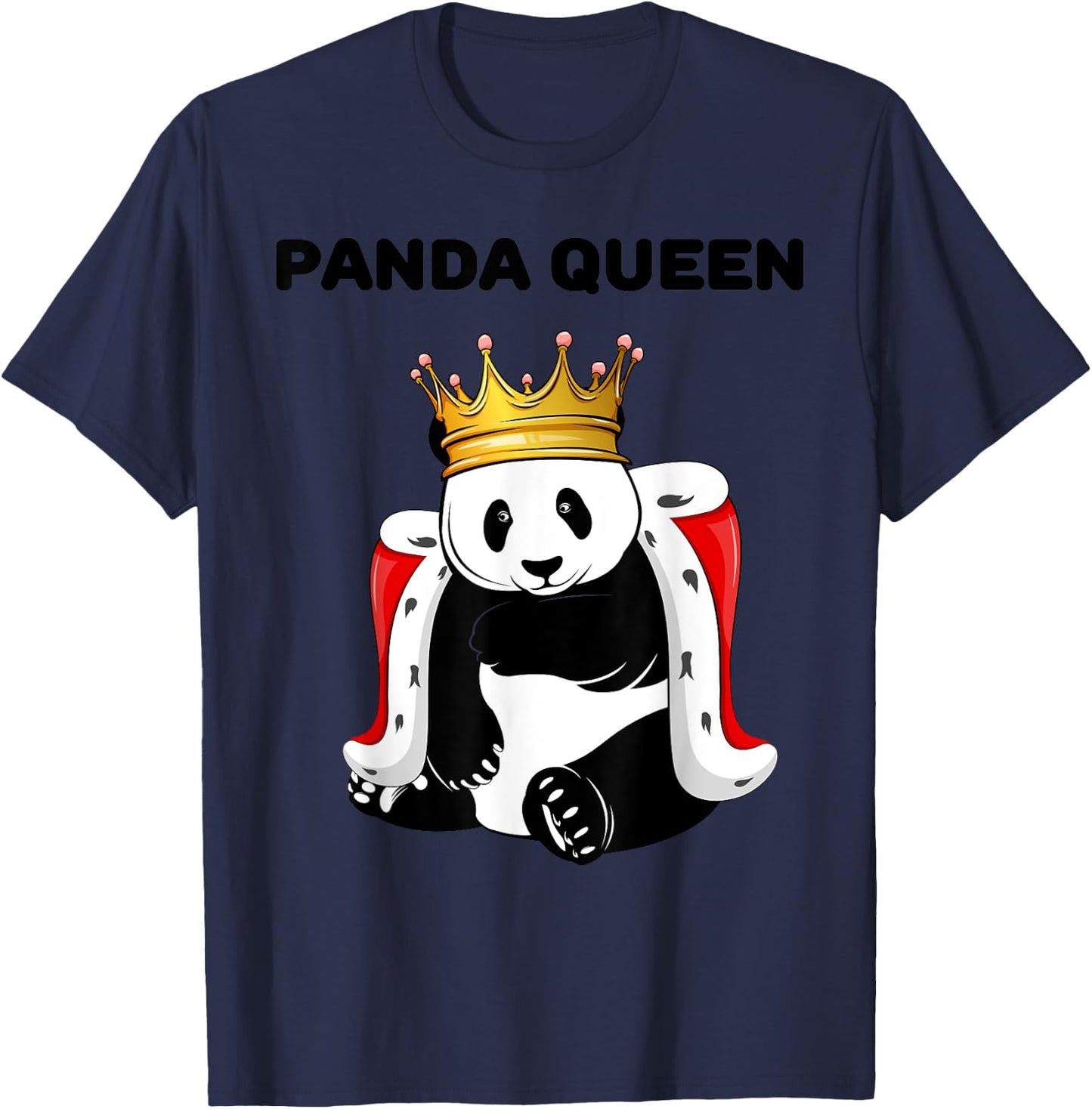 Panda Queen | Girls Panda Lover | Panda T-Shirt - T-Shirt | Navy