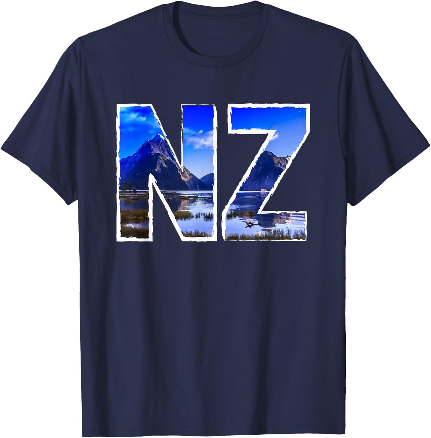 New Zealand Milford Sound NZ T-Shirt - T-Shirt | Navy