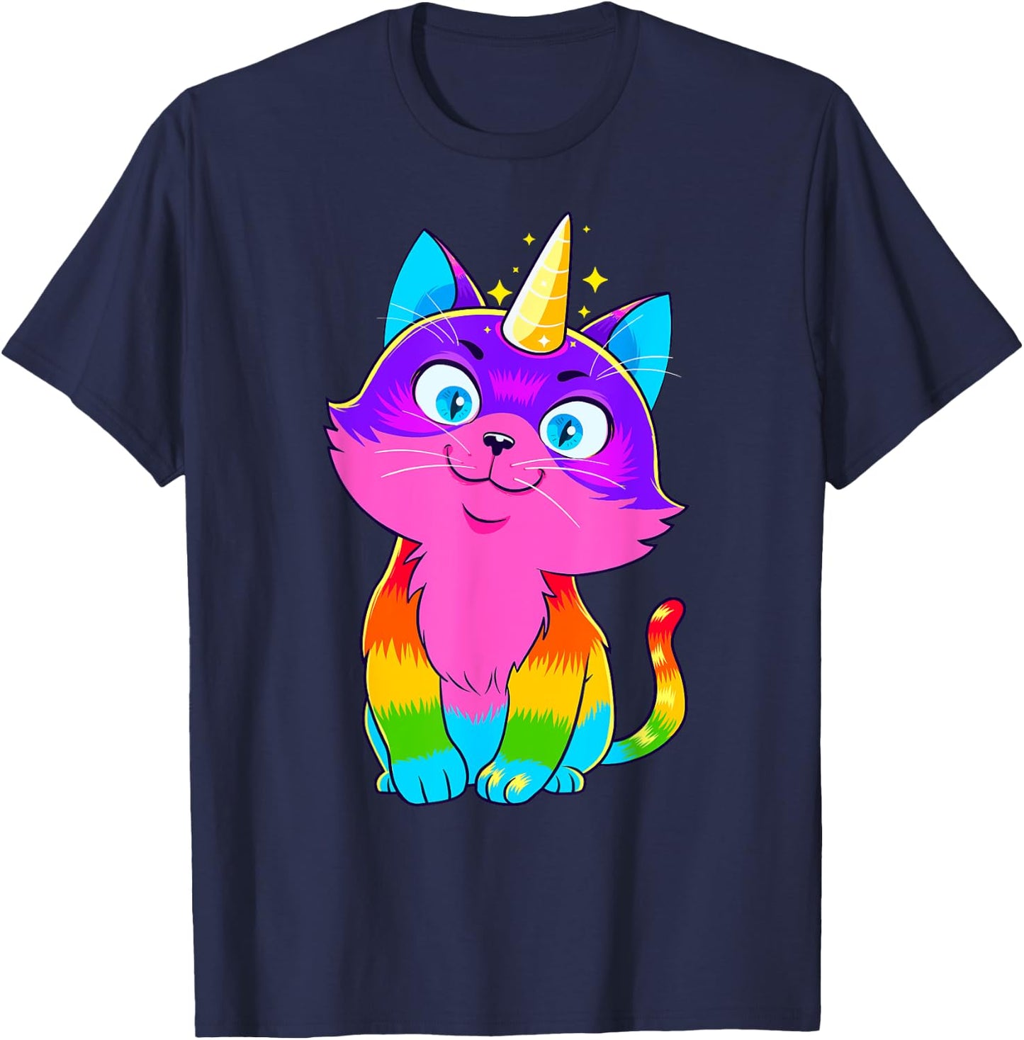 Caticorn Unicorn Cat Unikitty Kittycorn Cats Girls Women T-Shirt - T-Shirt | Navy