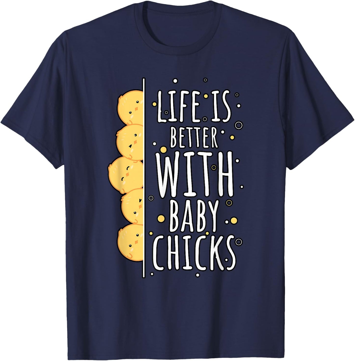 Japanese Kawaii Chicken Farming Spring Easter Baby Chicks T-Shirt - T-Shirt | Navy
