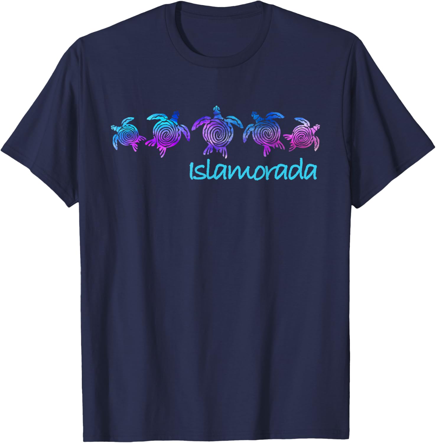 Islamorada, FL Beach Design / Tribal Turtle Gift T-Shirt - T-Shirt | Navy