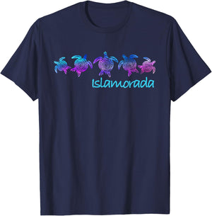 Islamorada, FL Beach Design / Tribal Turtle Gift T-Shirt - T-Shirt | Navy
