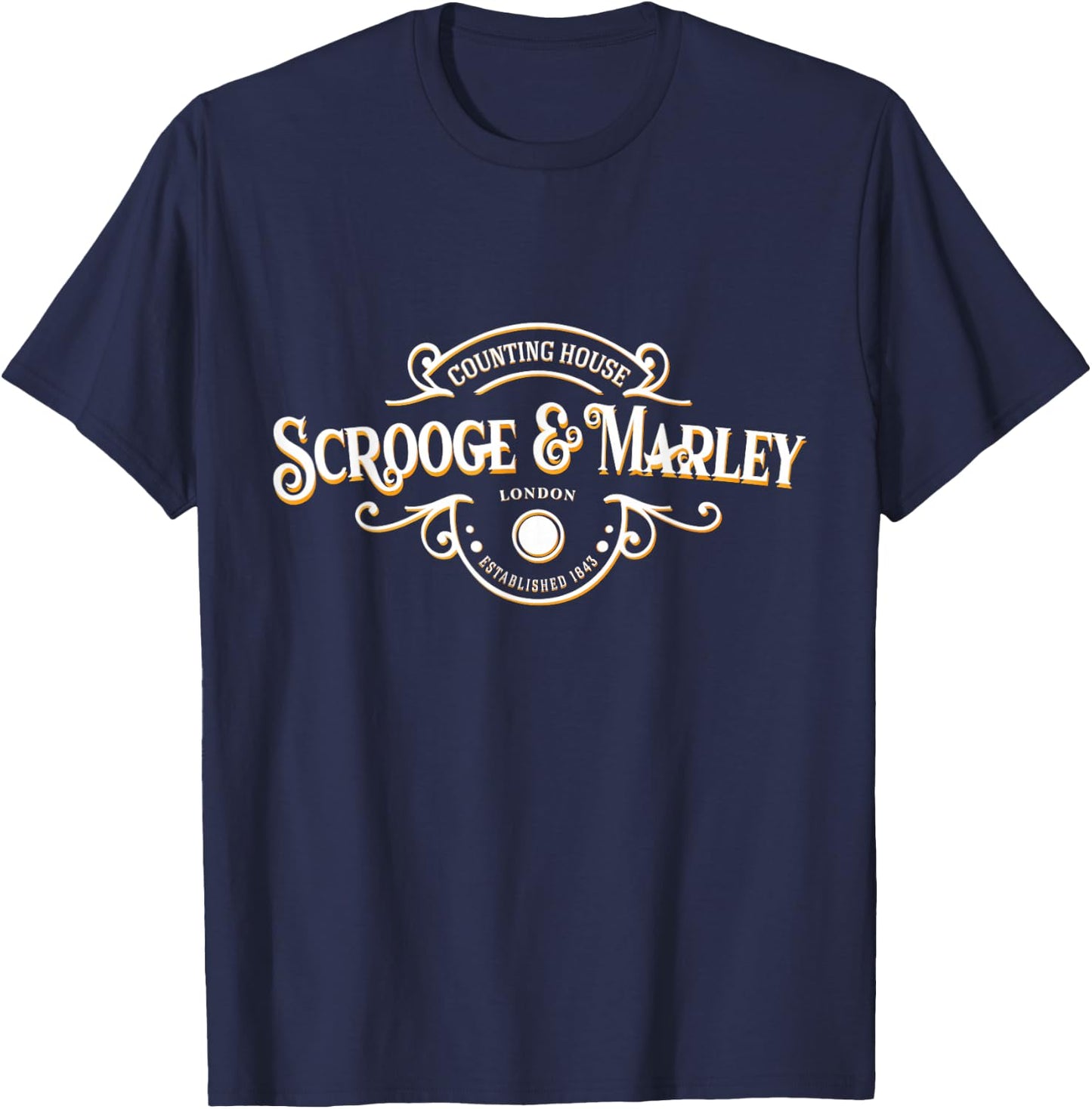 Scrooge and Marley Counting House Christmas Ebenezer Scrooge T-Shirt - T-Shirt | Navy