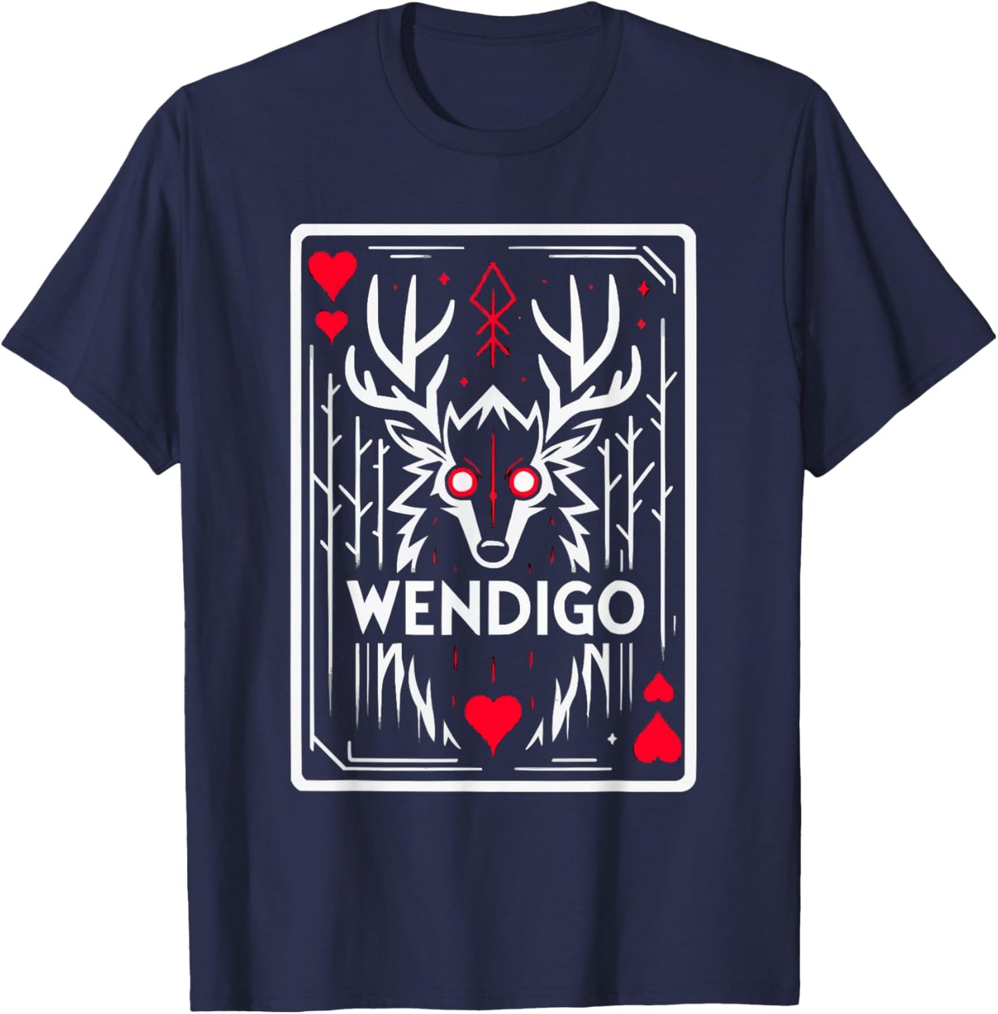 Wendigo Monster Legendary Creature Cryptozoology Cryptid T-Shirt - T-Shirt | Navy
