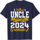 Proud Uncle Of A Class Of 2024 Graduate Senior Graduation T-Shirt - T-Shirt | Navy