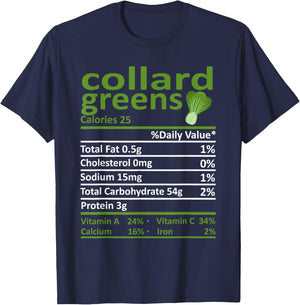 Collard Greens Nutrition Food Thanksgiving Costume Christmas T-Shirt - T-Shirt | Navy