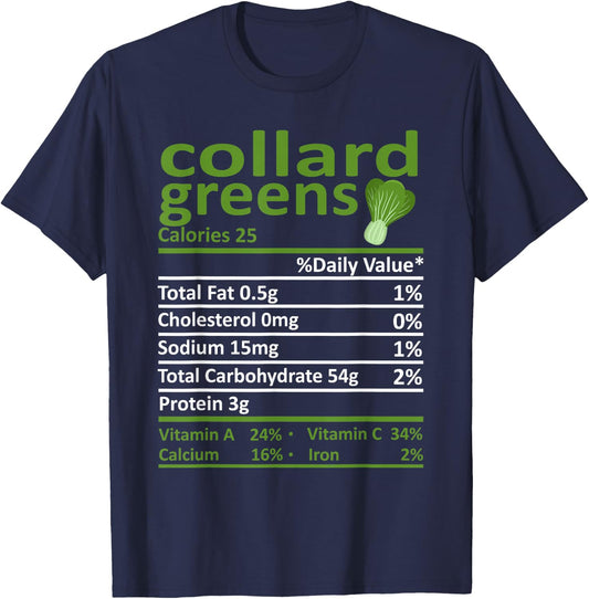 Collard Greens Nutrition Food Thanksgiving Costume Christmas T-Shirt - T-Shirt | Navy