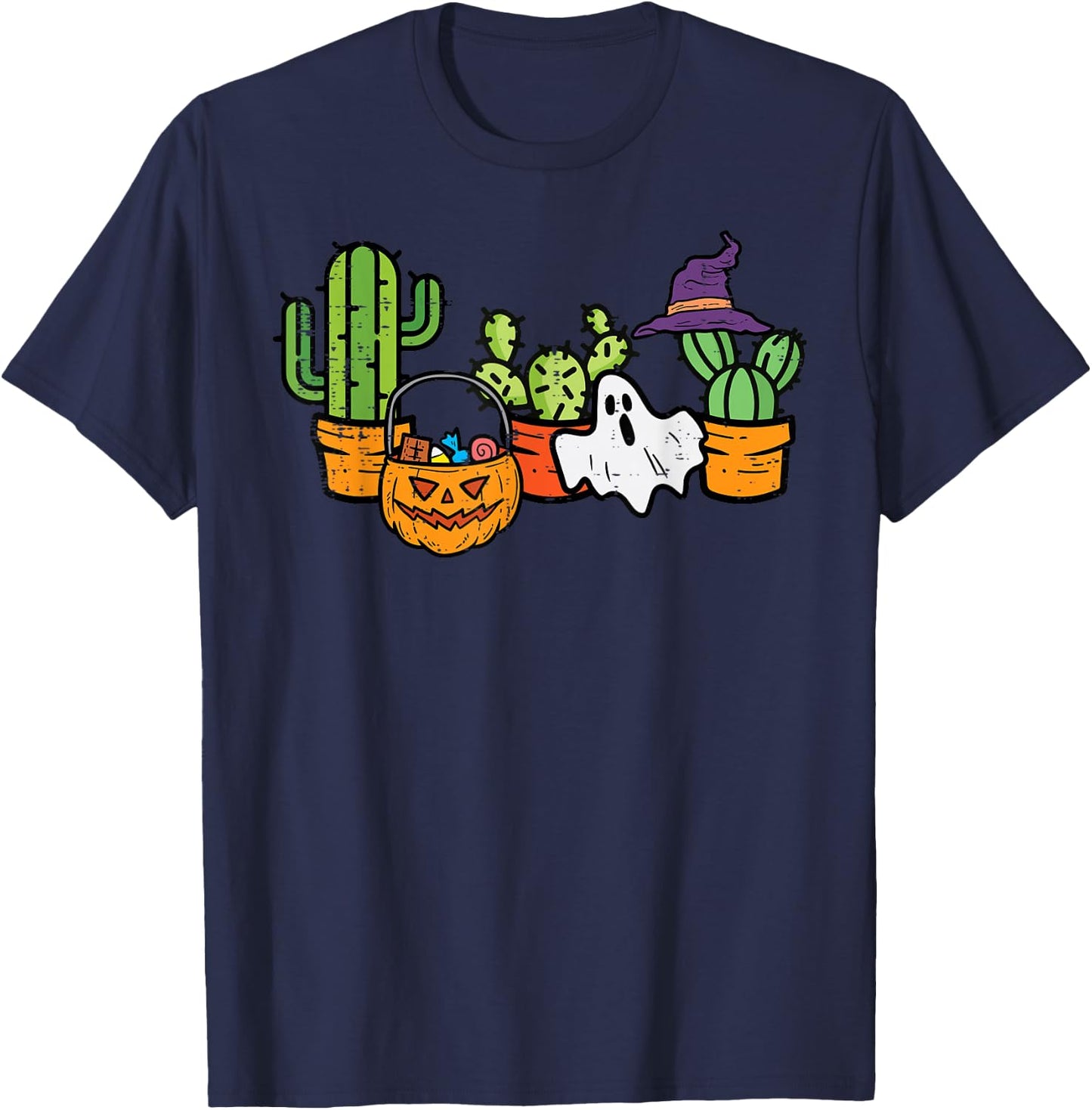 Halloween Cactus Succulent Plant Costume Men Women Kids Girl T-Shirt - T-Shirt | Navy