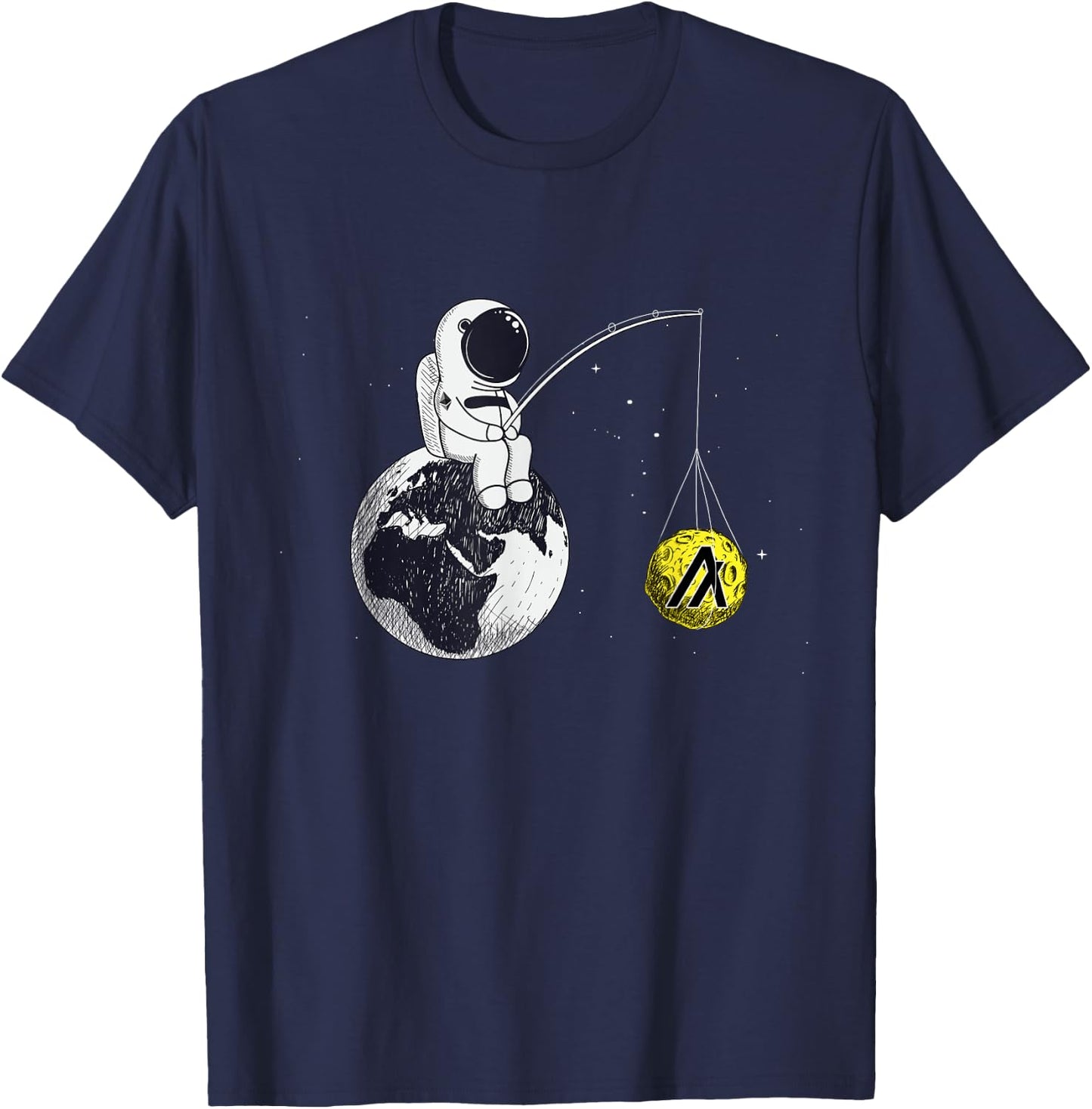 Cryptocurrency Talk - Algorand To The Moon Space Man Merch T-Shirt - T-Shirt | Navy