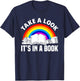 Cute Book Reader Rainbow Book Lover Love Reading T-Shirt - T-Shirt | Navy