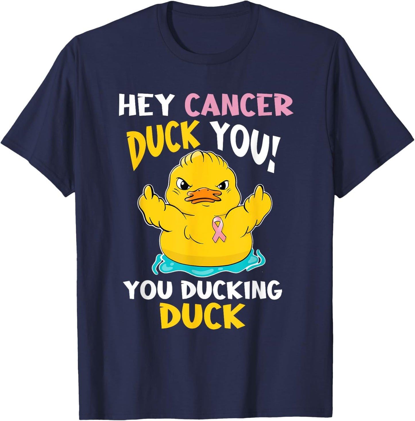 Daring Duckie - Breast Cancer Warrior T-Shirt - T-Shirt | Navy