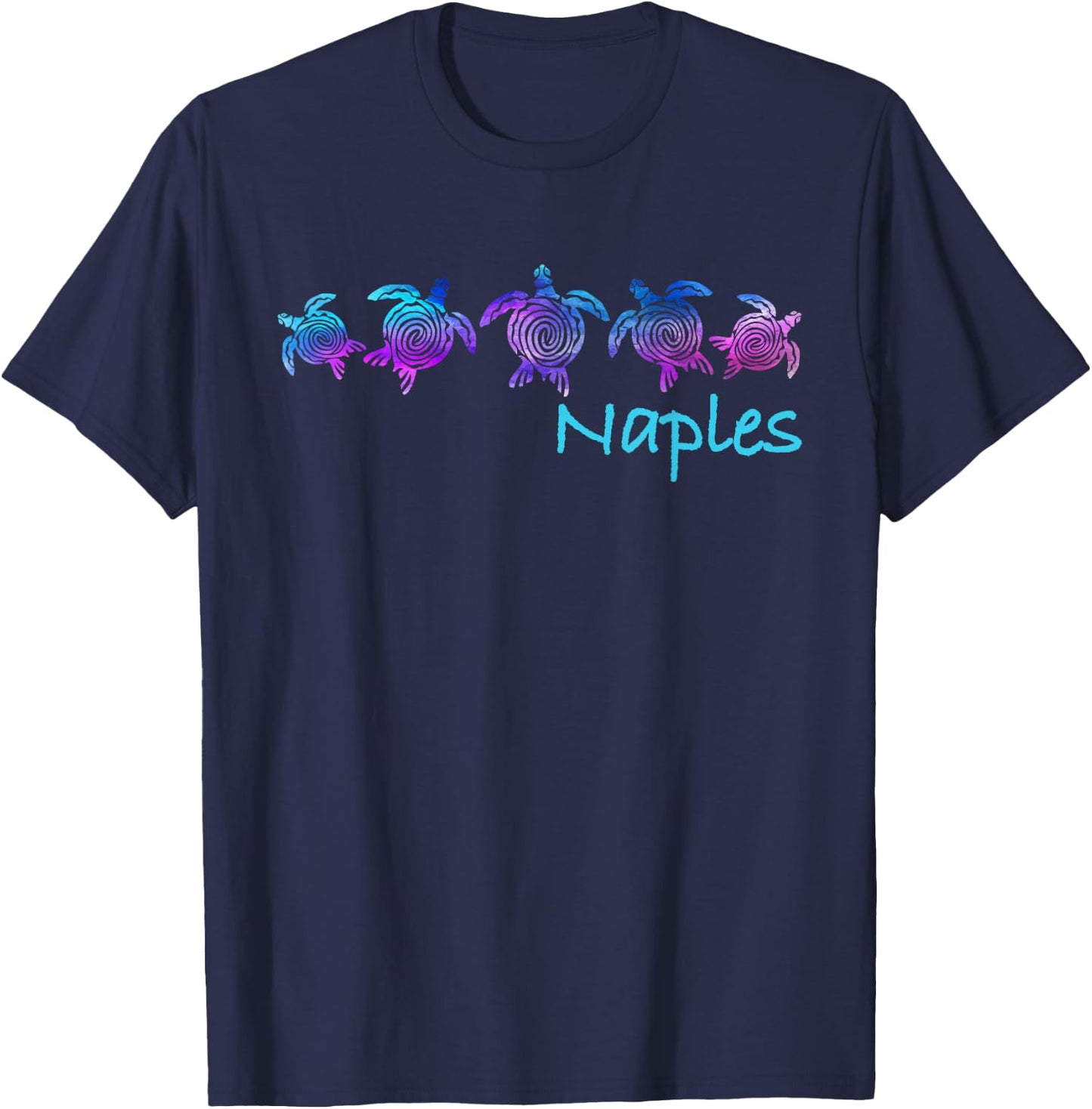 Naples, FL Beach Design / Tribal Turtle Gift T-Shirt - T-Shirt | Navy