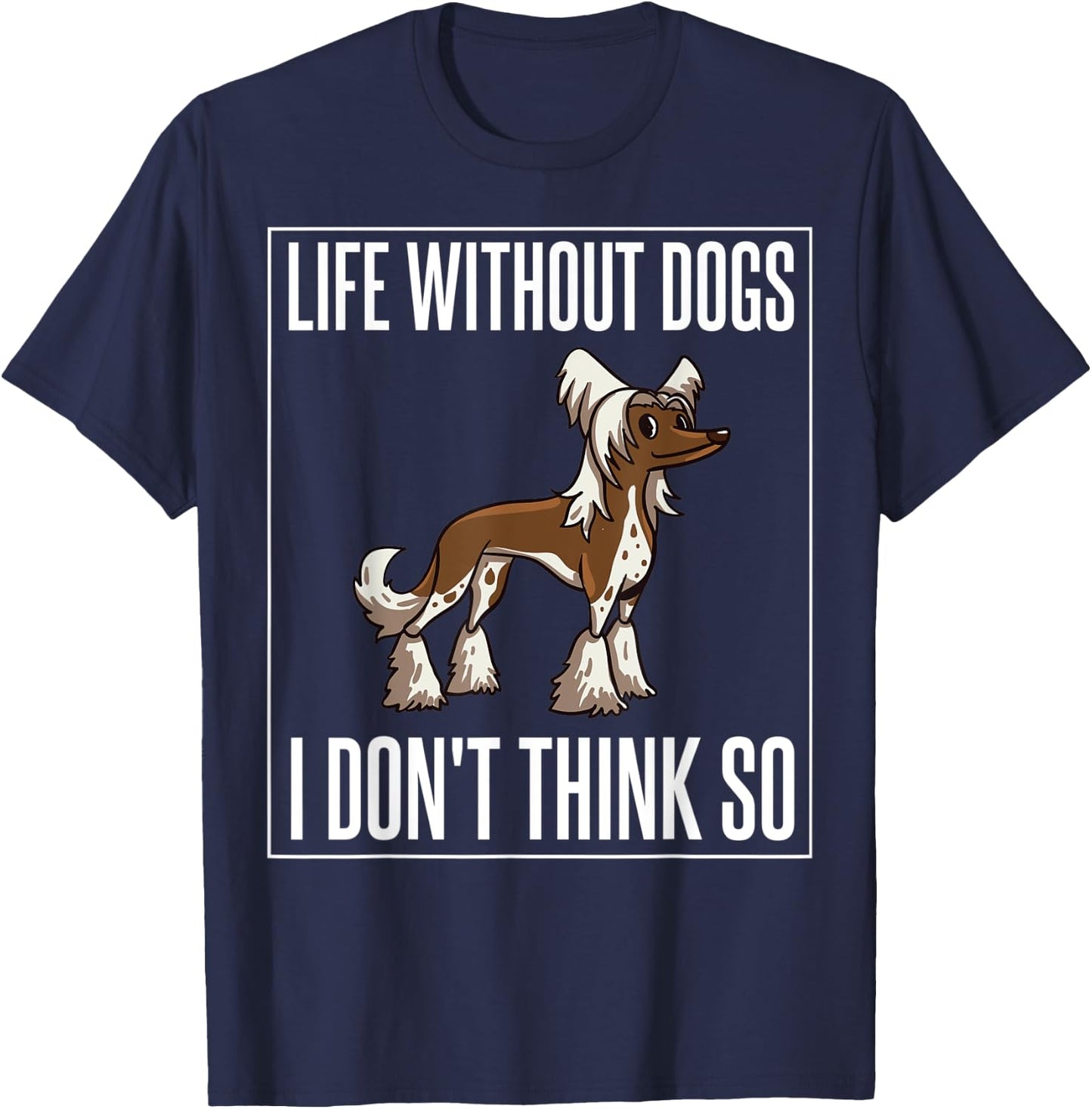 Chinese Crested Powderpuff Dog Gift Puppies Owner Lover Men Women Kids T-Shirt - T-Shirt | Navy