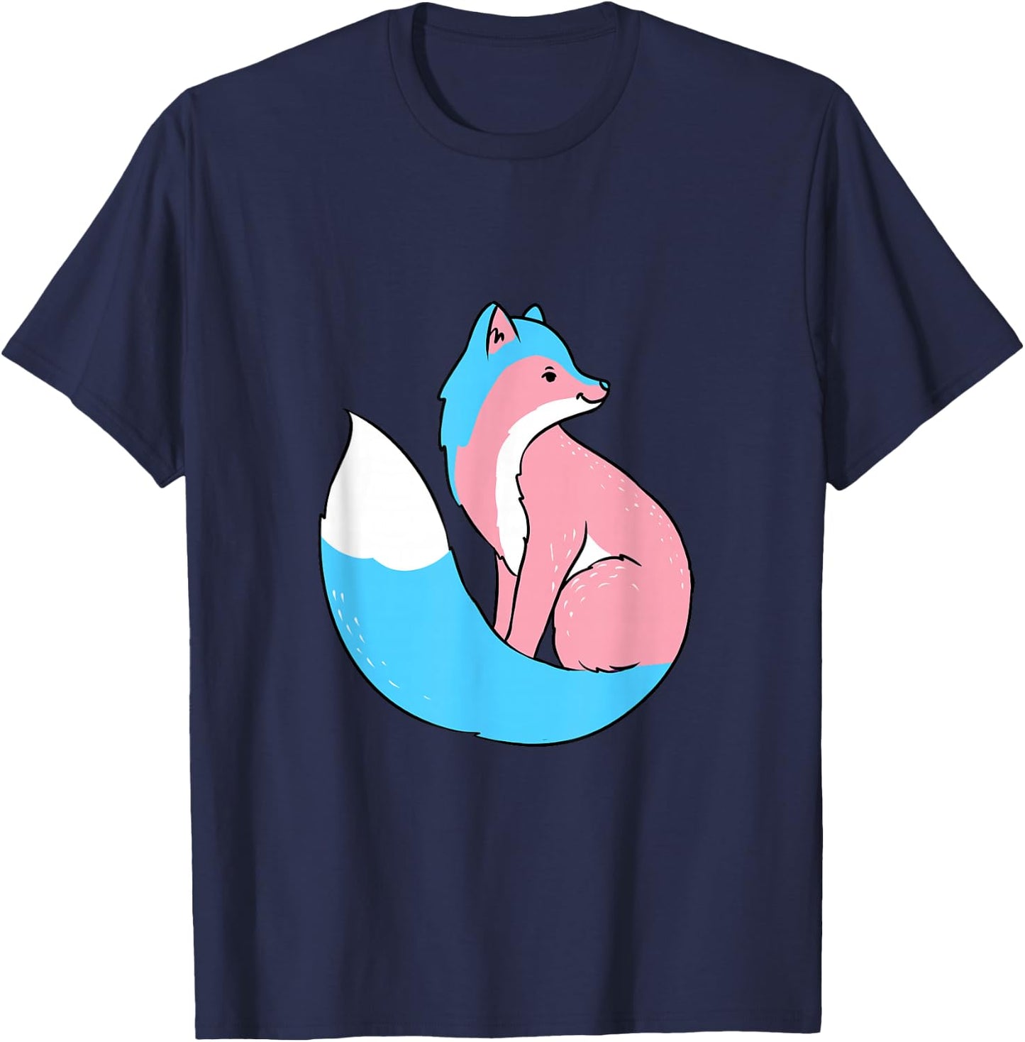 Trans Pride Fox Transgender T-Shirt - T-Shirt | Navy