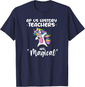 Unicorn Girl AP US History Teacher Gift Love Awesome Funny T-Shirt - T-Shirt | Navy