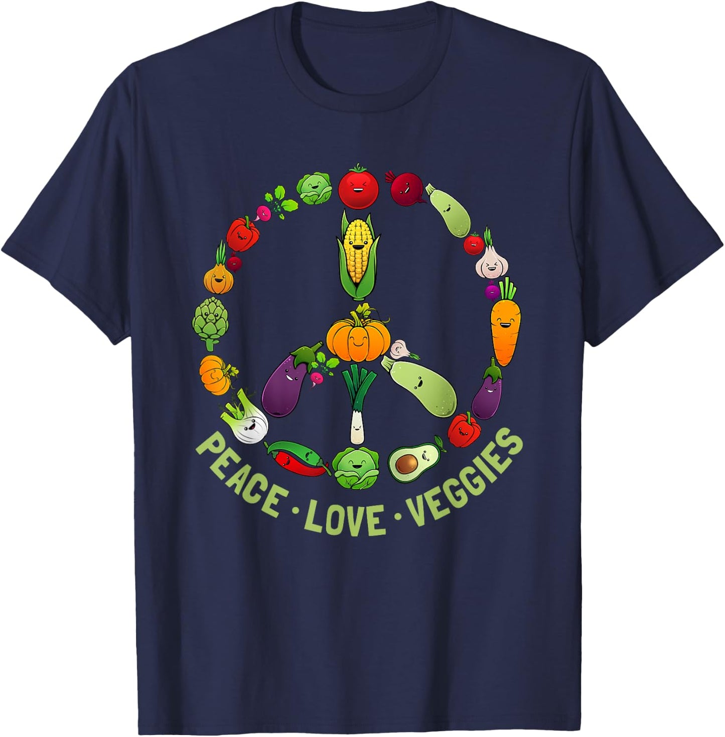 Funny Vegetarian Gift Men Women Cool Vegan Veggie Veganism T-Shirt - T-Shirt | Navy