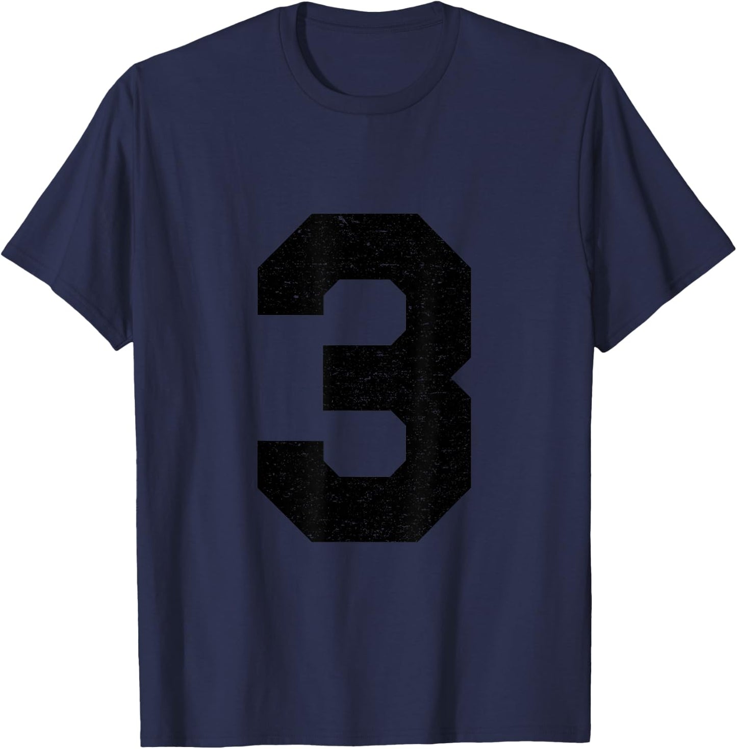 #3 Jersey Uniform Varsity Sports Number, 3rd Place T-Shirt - T-Shirt | Navy