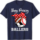 Busy Raising Ballers Funny Baseball Football Soccer Mom T-Shirt - T-Shirt | Navy