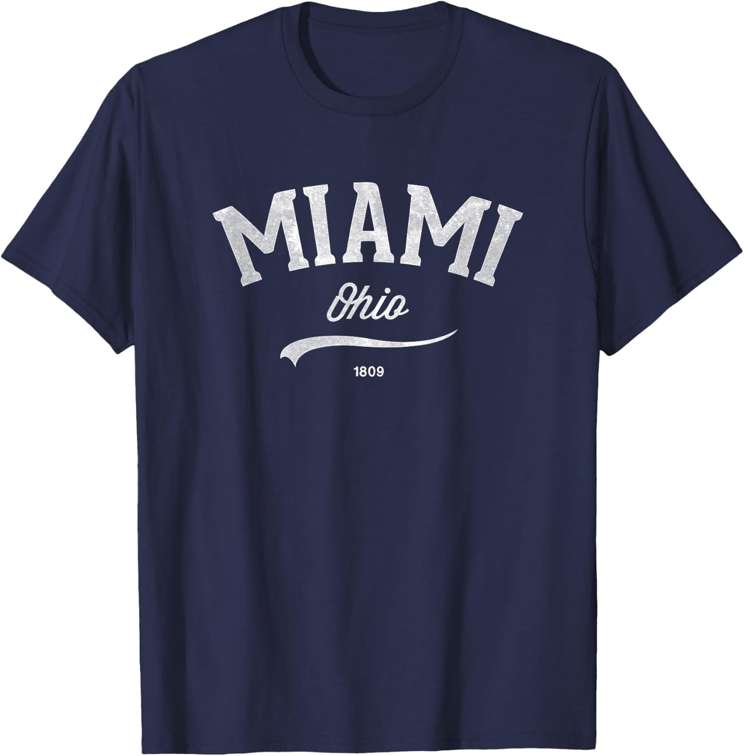 Miami Ohio OH Vintage Retro Athletic Sports Style T-Shirt - T-Shirt | Navy