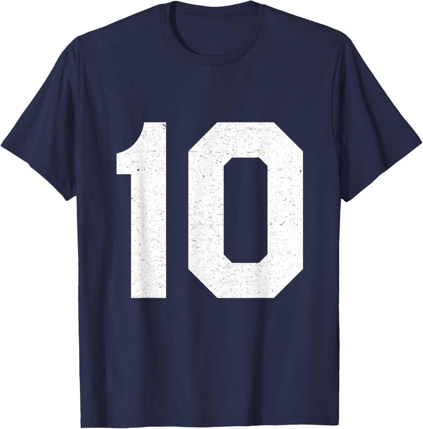 Jersey Uniform Number #10, 10th Birthday, 10th Place T-Shirt - T-Shirt | Navy