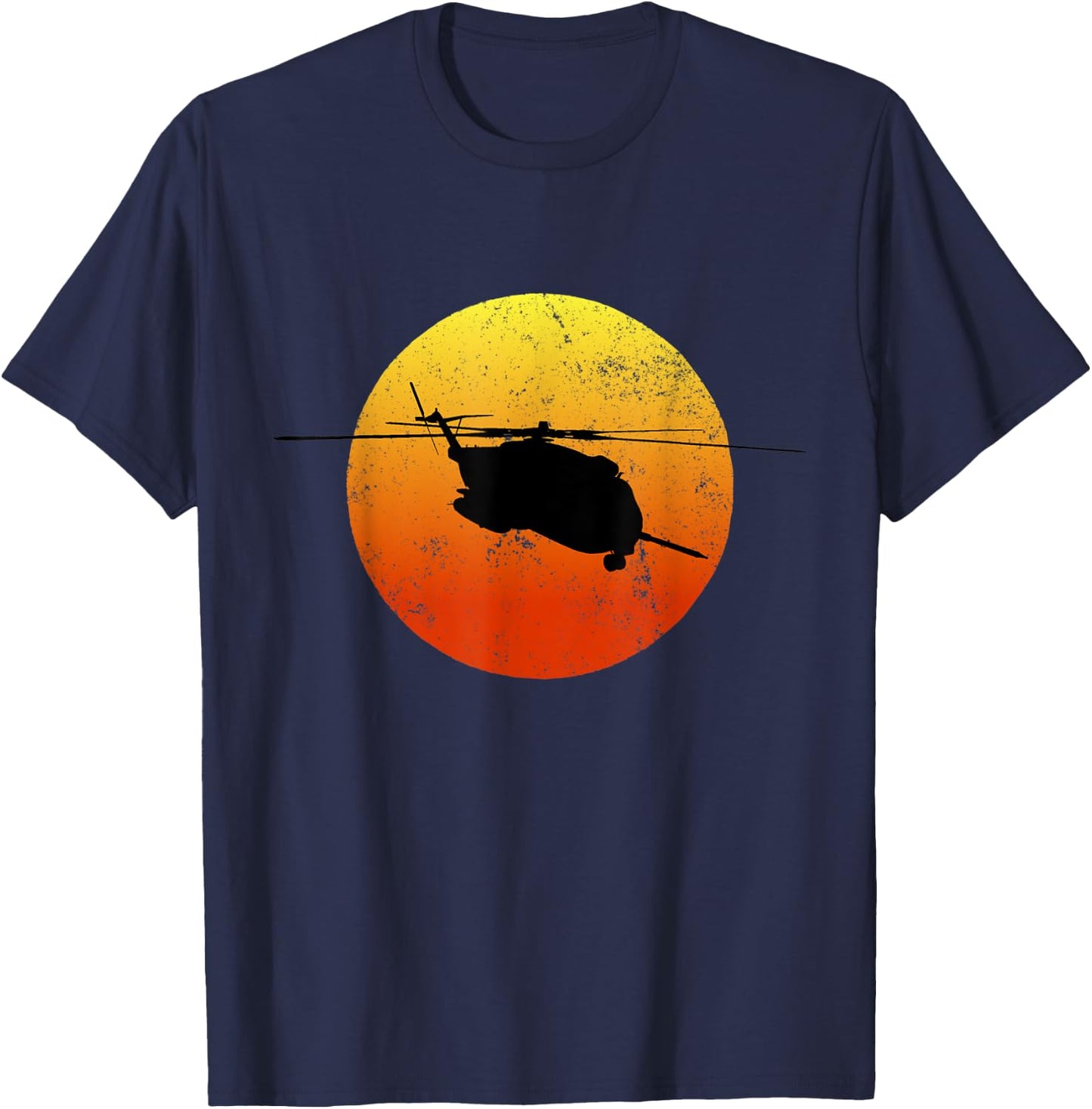 CH53 Super Stallion Silhouette Sunset Helicopter CH53 T-Shirt - T-Shirt | Navy