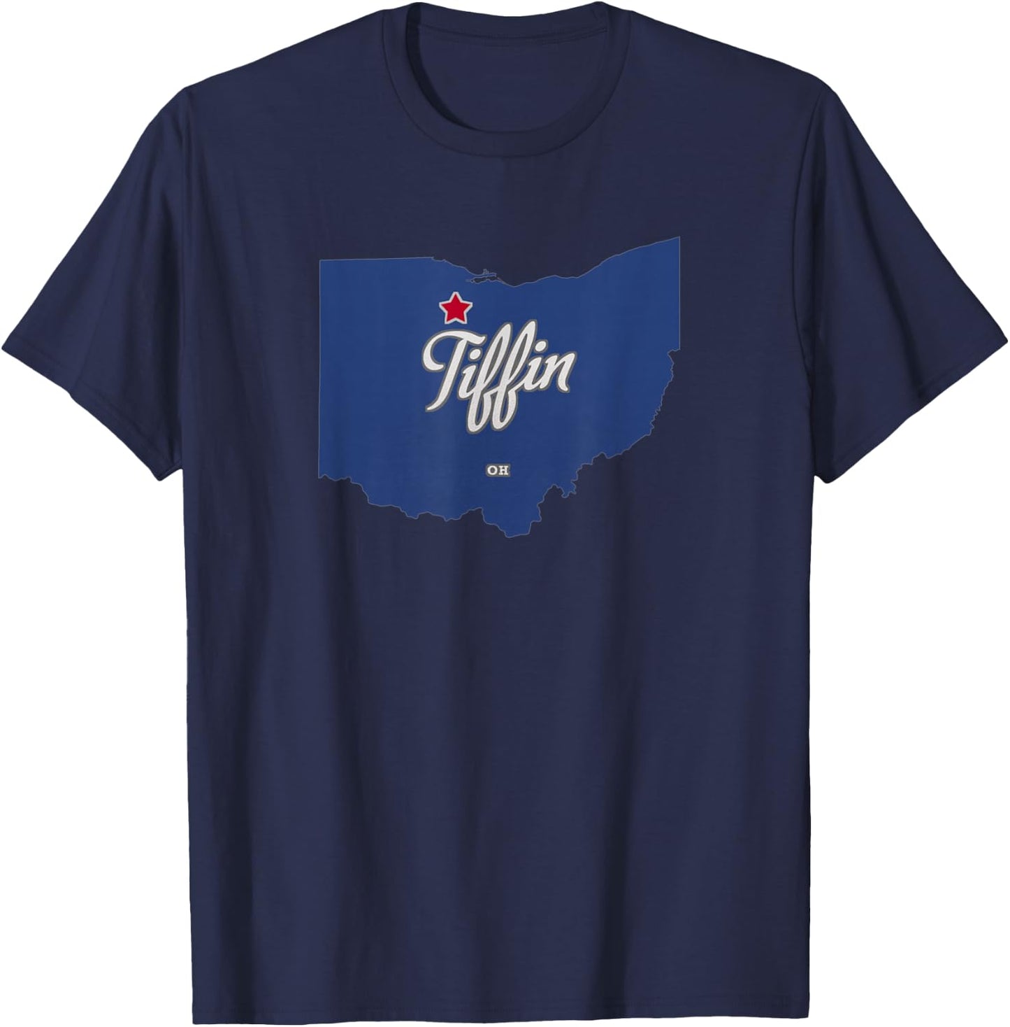 Tiffin Ohio OH Map T-Shirt - T-Shirt | Navy