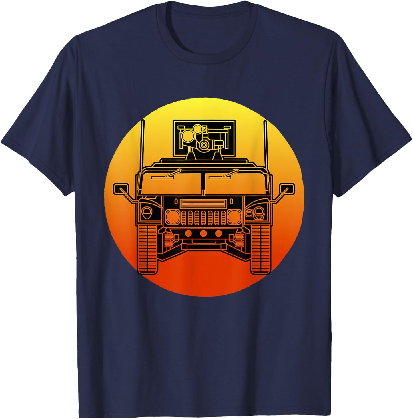 Retro Humvee Military Combat Vehicle HMMWV Humvee T-Shirt - T-Shirt | Navy