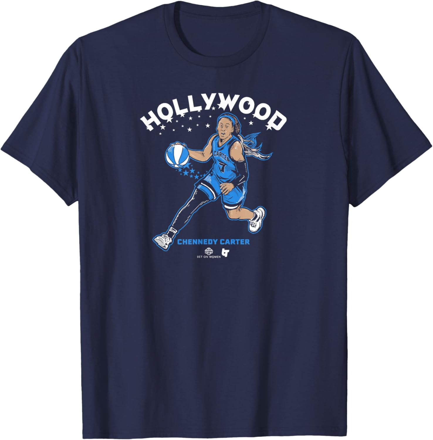 Chennedy Carter - Hollywood - Chicago Basketball T-Shirt - T-Shirt | Navy