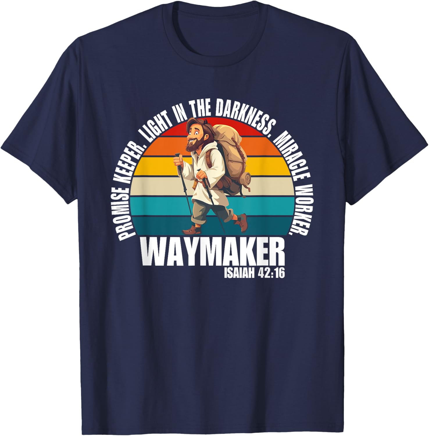 Vintage Waymaker Promise Keeper Miracle Worker Christian T-Shirt - T-Shirt | Navy