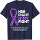 Fibromyalgia Awareness Her Fight is my Fight Survivor T-Shirt - T-Shirt | Navy