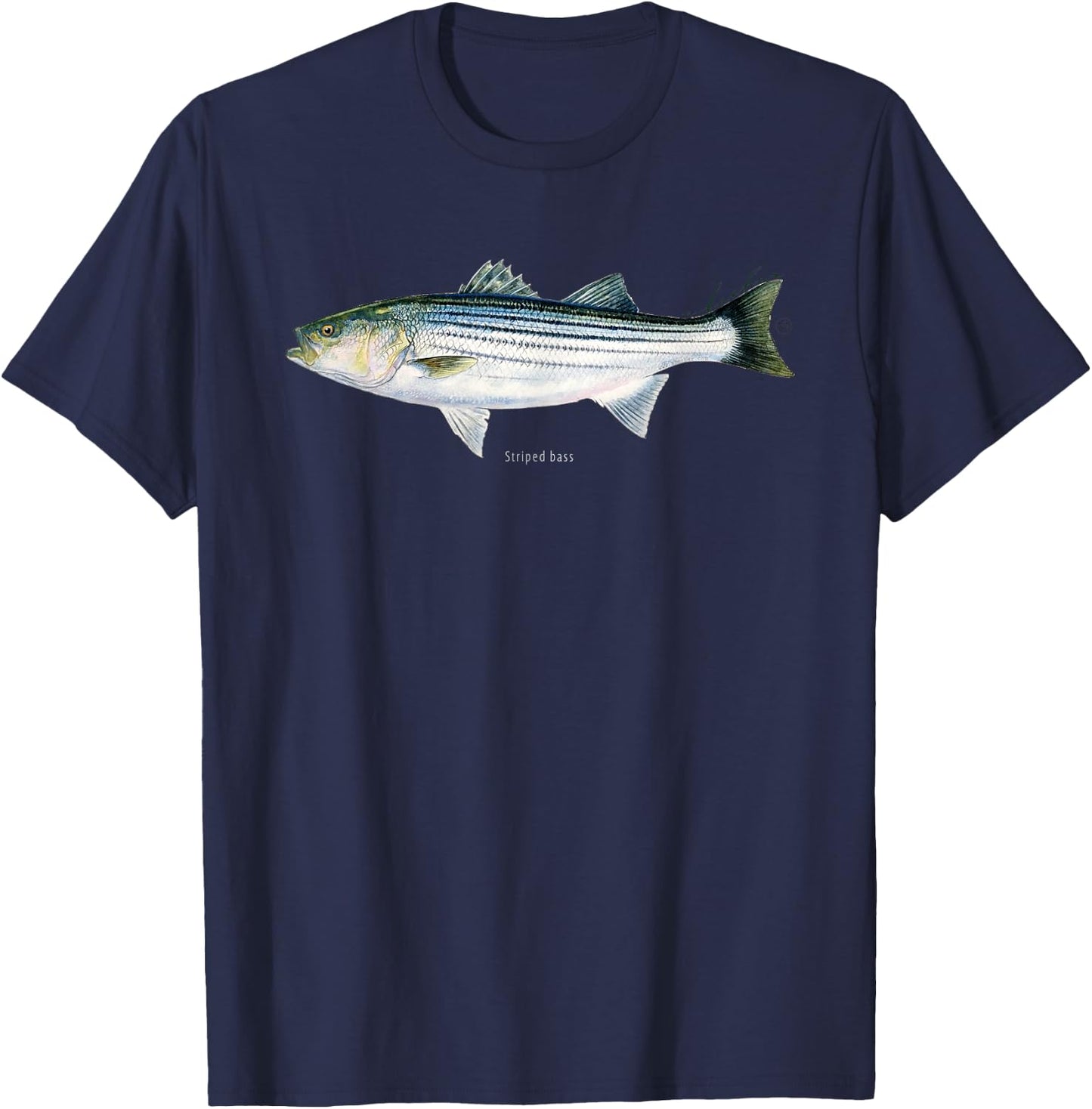 Studio Abachar Striped Bass Striper T-Shirt - T-Shirt | Navy