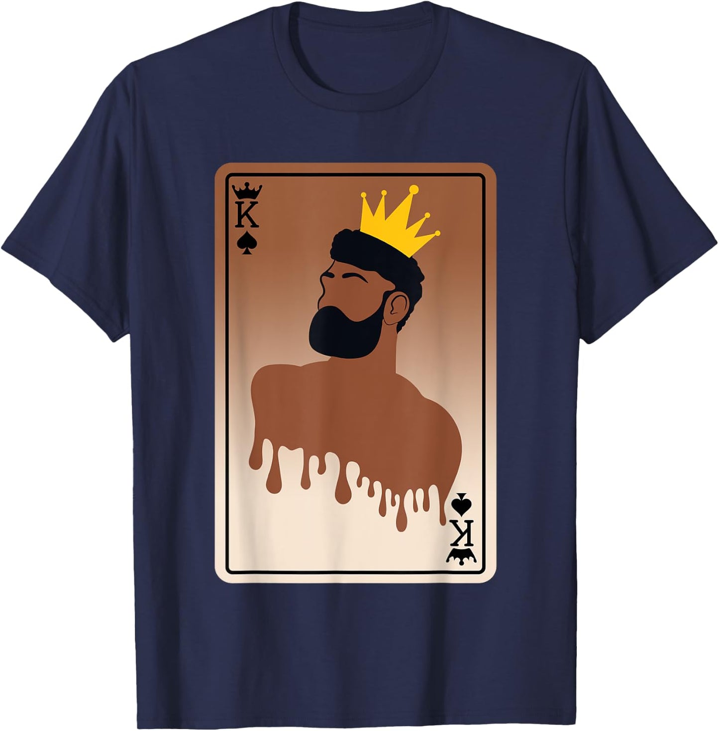 Spades King Card Afro American Black History Month Melanin T-Shirt - T-Shirt | Navy