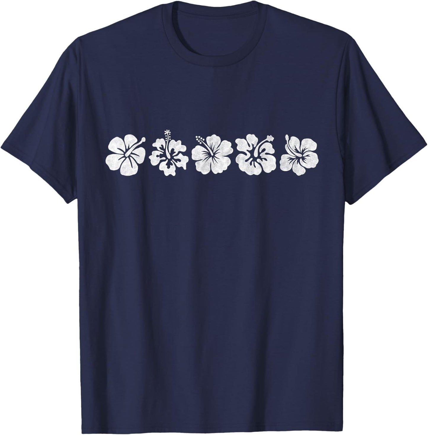 Hawaiian Aloha Hibiscus Flower Hawaii Surfer T-Shirt - T-Shirt | Navy