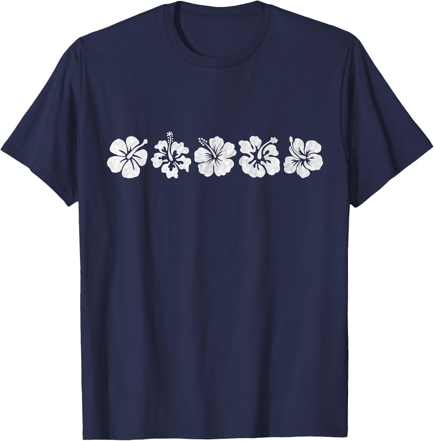 Hawaiian Aloha Hibiscus Flower Hawaii Surfer T-Shirt - T-Shirt | Navy