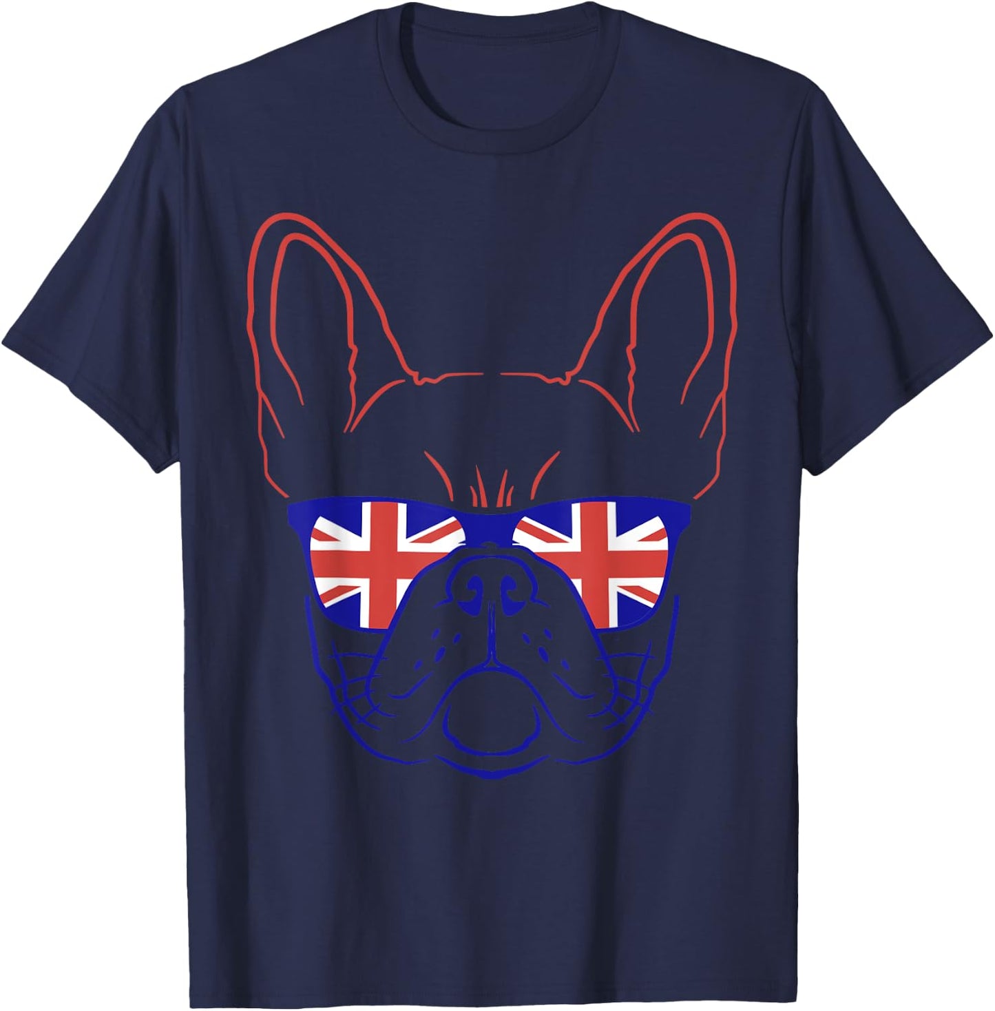 Great Britain Flag Shirt Independence Day Symbol English Dog T-Shirt - T-Shirt | Navy