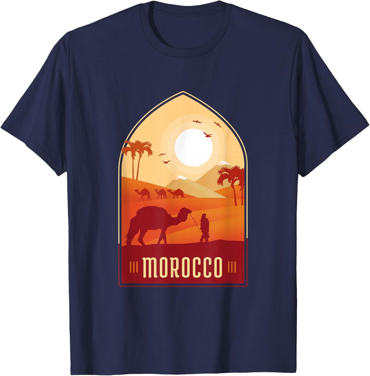 Morocco hospitality comfort health art history soccer fans T-Shirt - T-Shirt | Navy