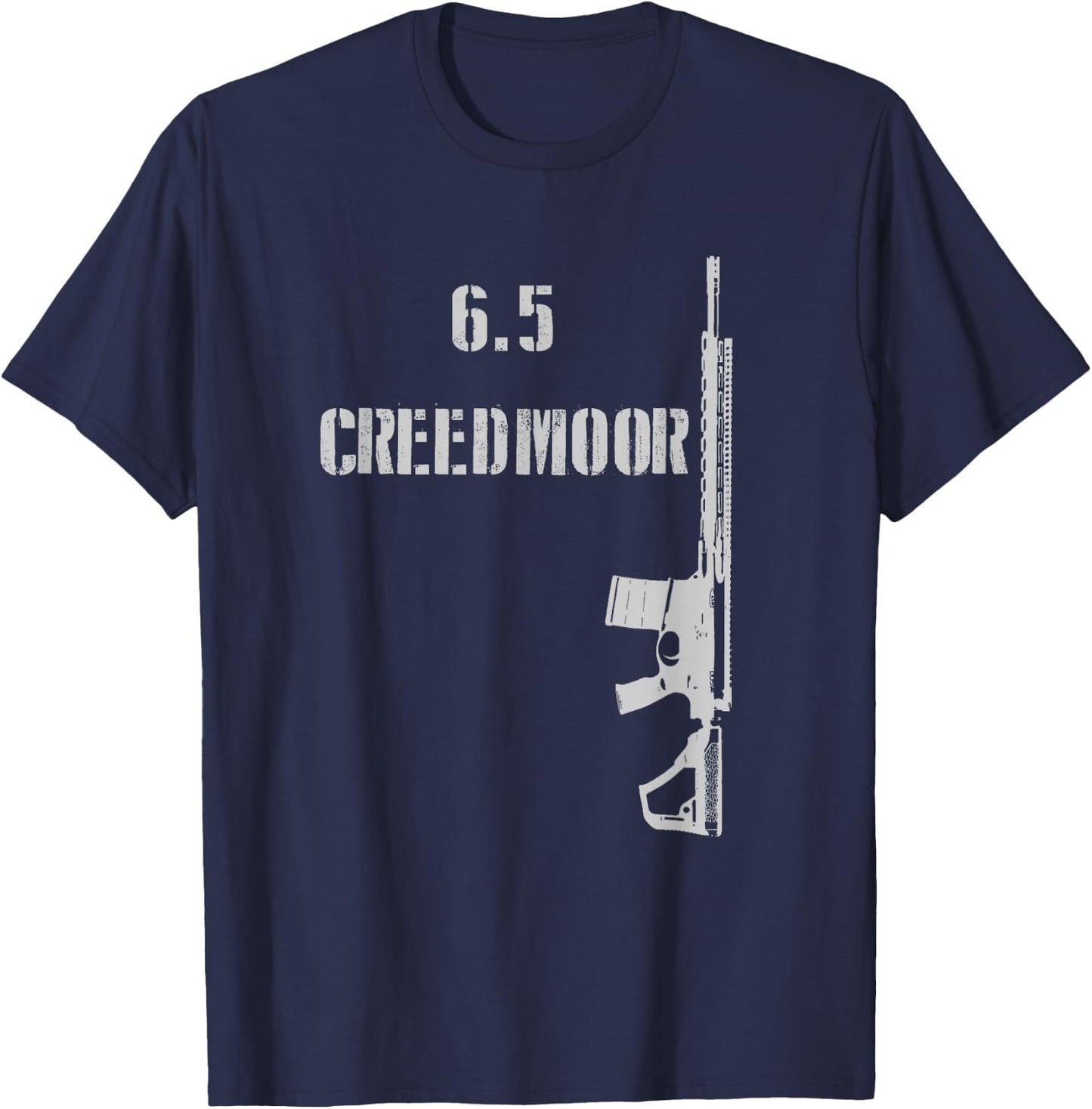6.5 Creedmoor AR-10 Rifle Long Range 2A Shooting Range T-Shirt - T-Shirt | Navy