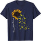 Sarcoma Cancer Awareness Yellow Ribbon Sunflower Warrior T-Shirt - T-Shirt | Navy