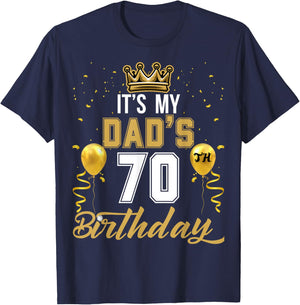 It's My Dad's 70th Birthday Ideas Celebrate Adults Vintage T-Shirt - T-Shirt | Navy