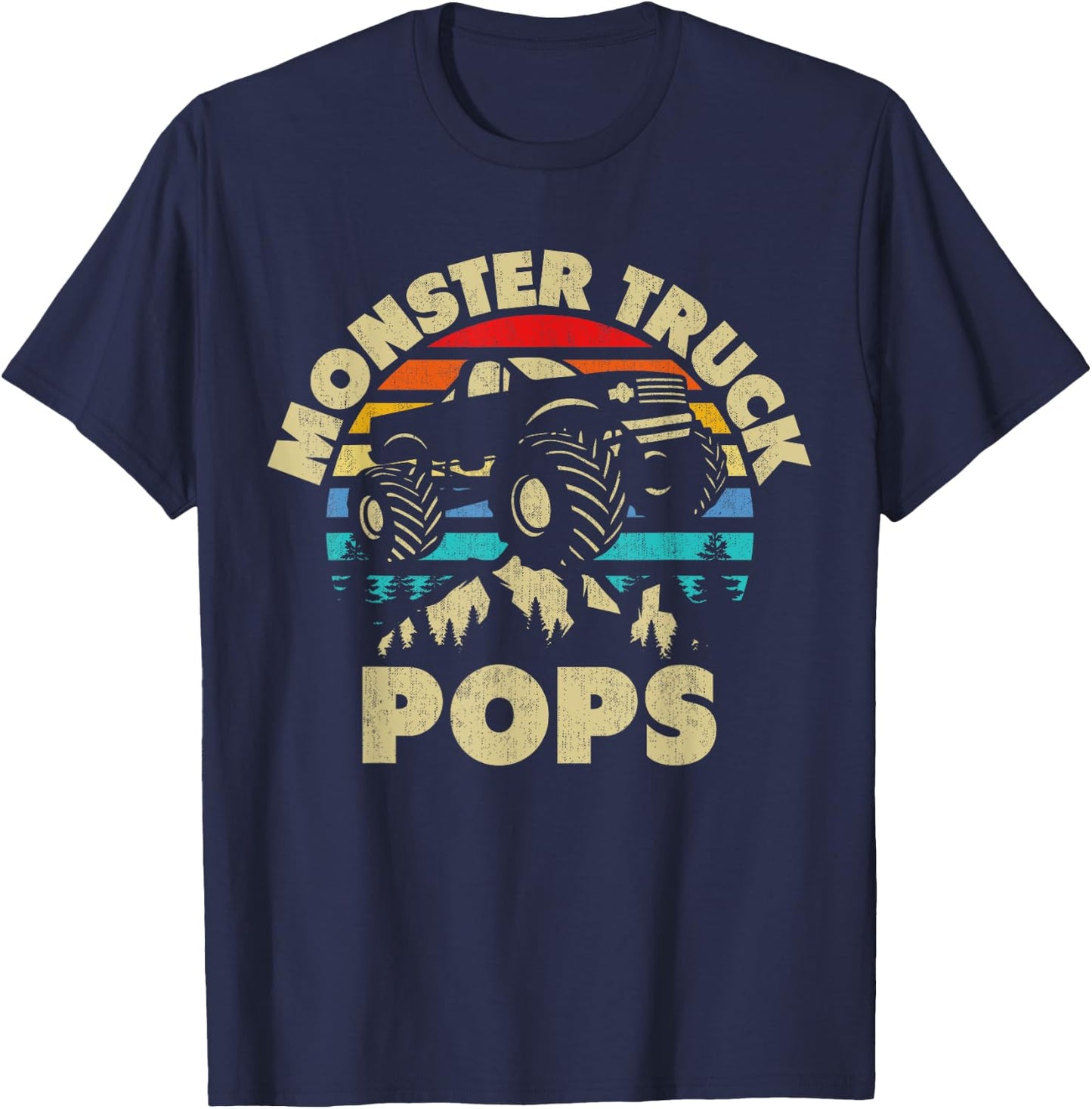 Monster Truck Pops Matching Family Monster Truck Grandpa T-Shirt - T-Shirt | Navy