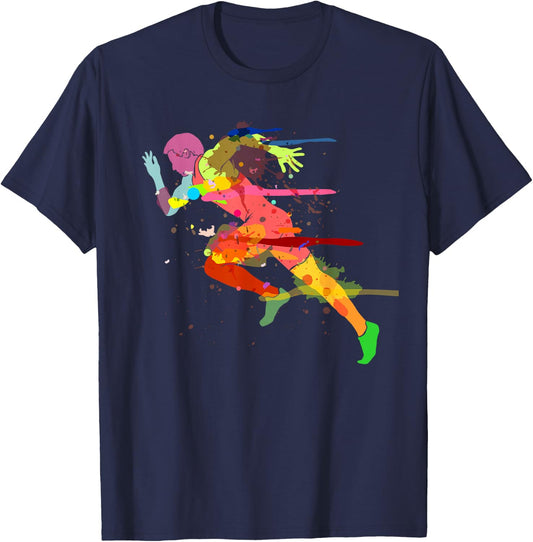 Sprinter Track and Field Runner Running Marathon Gift T-Shirt - T-Shirt | Navy