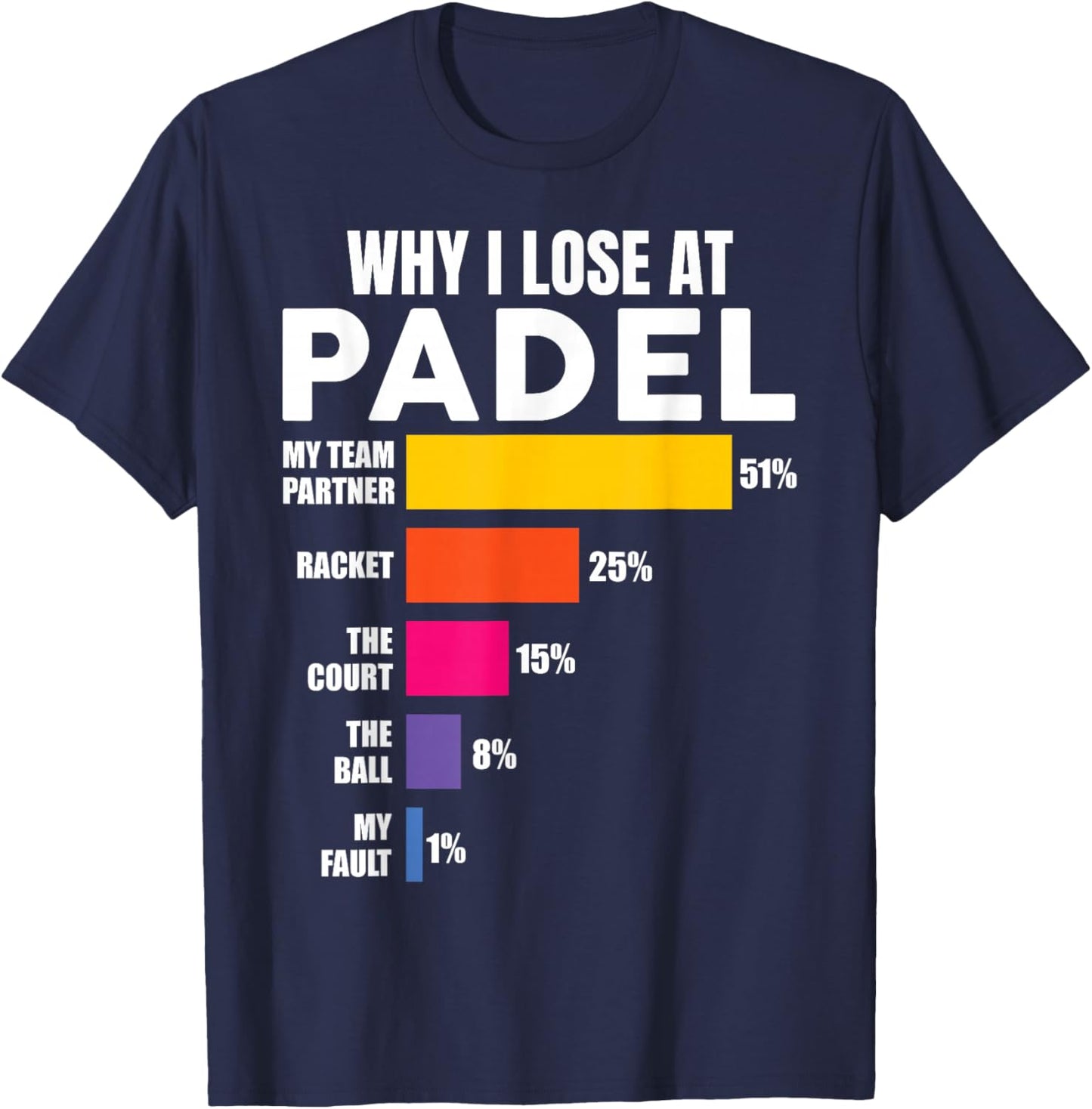 Padel-Shirt Why I Lose at Padel Tennis Funny Men Women T-Shirt - T-Shirt | Navy