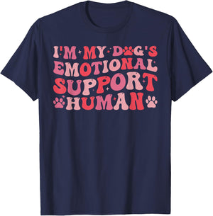 I'm My Dog's Emotional Support-Human Retro Dog T-Shirt - T-Shirt | Navy