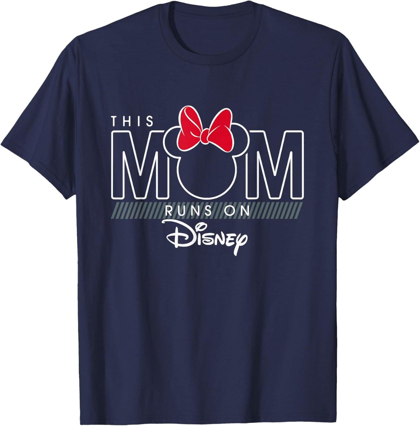 Disney Minnie Mouse This Mom Runs on Disney T-Shirt - T-Shirt | Navy