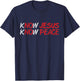 Vintage Know Jesus Know Peace Faith Religious Christian Gift T-Shirt - T-Shirt | Navy