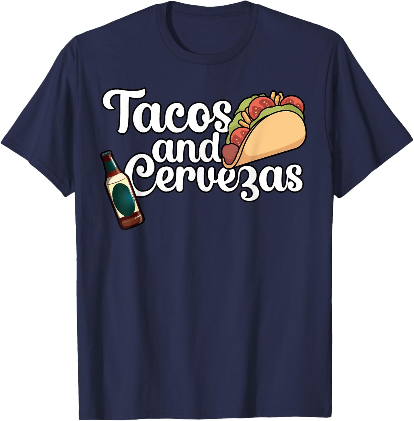 Tacos and Cervezas T-Shirt - T-Shirt | Navy