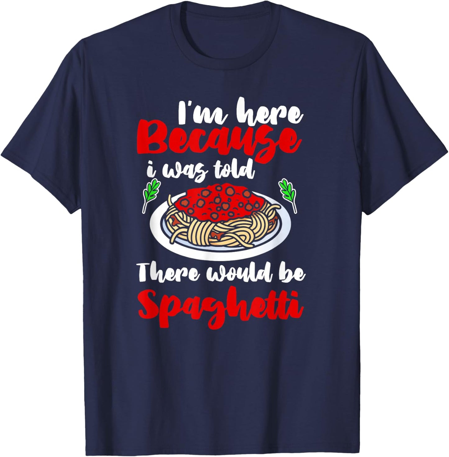Funny spaghetti noodles macaroni Italian T-Shirt - T-Shirt | Navy