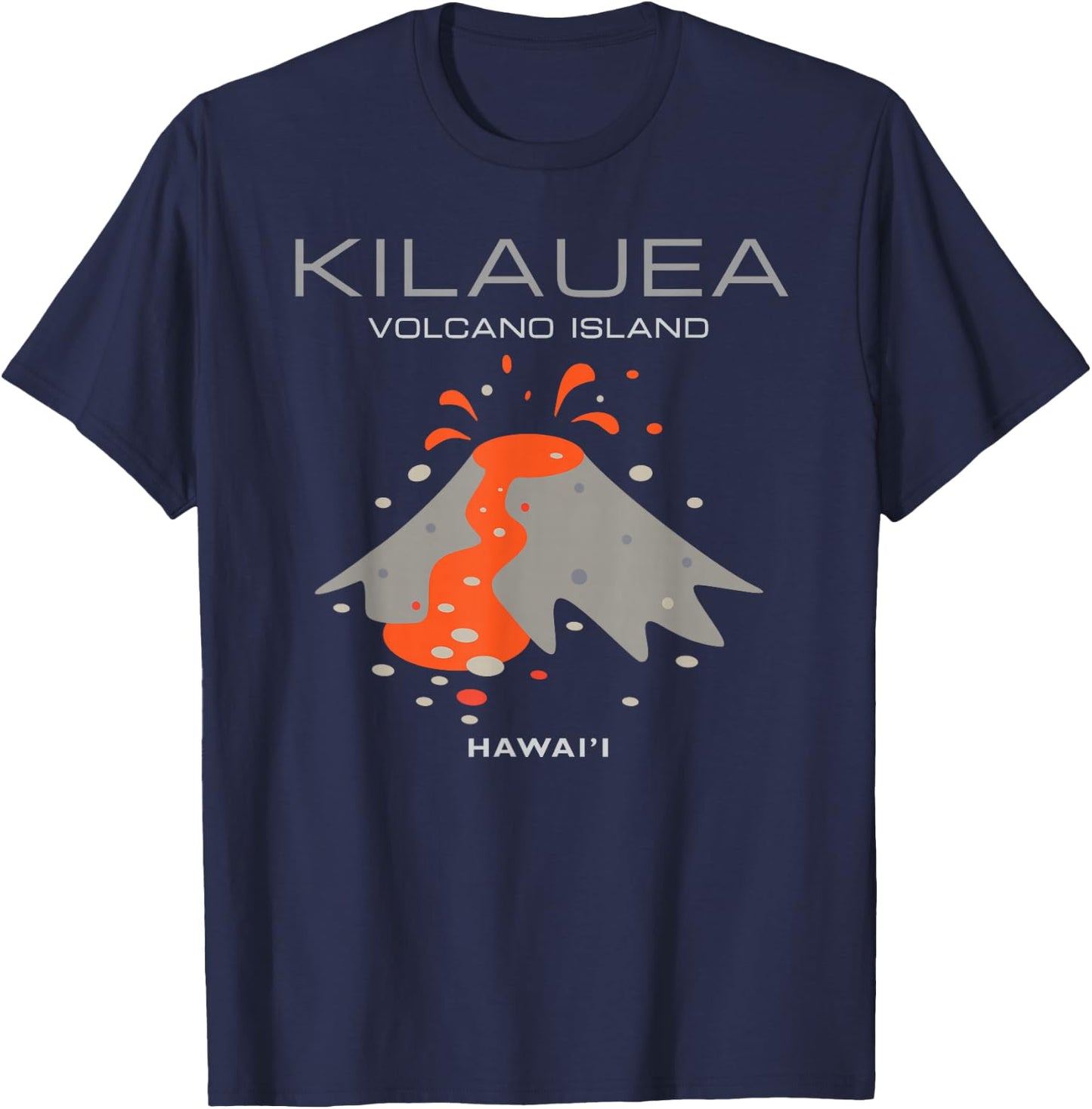 Kilauea Hawaii Volcano Island Modern Hawaiian Designer Gift T-Shirt - T-Shirt | Navy