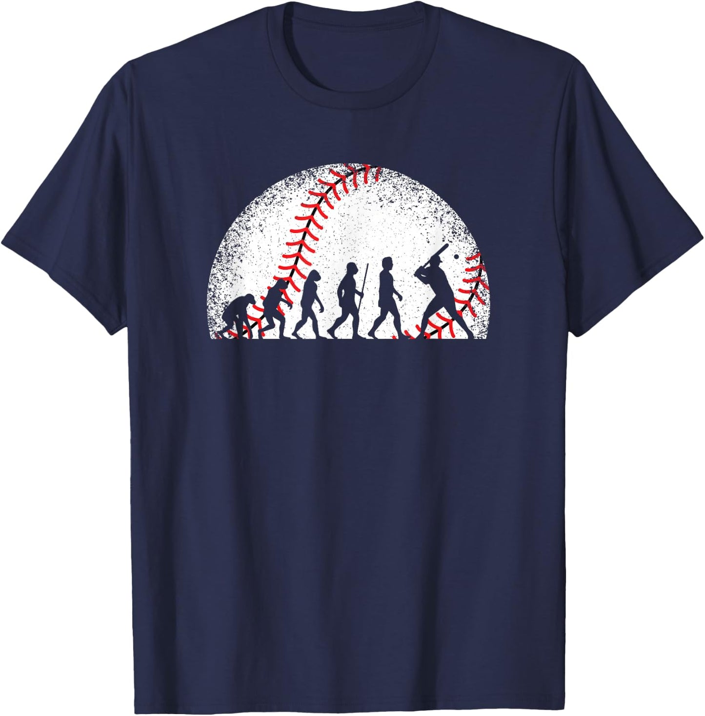 Baseball Evolution Vintage Baseball Player Men Boys T-Shirt - T-Shirt | Navy